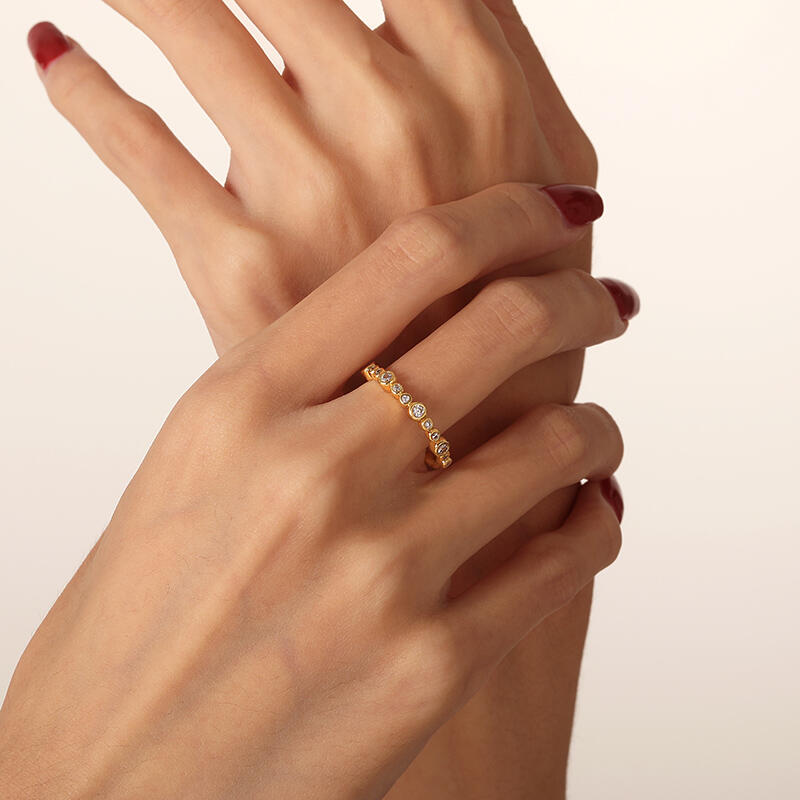 Jeulia Everyday Custom Bezel Set Stackable Ring for Women