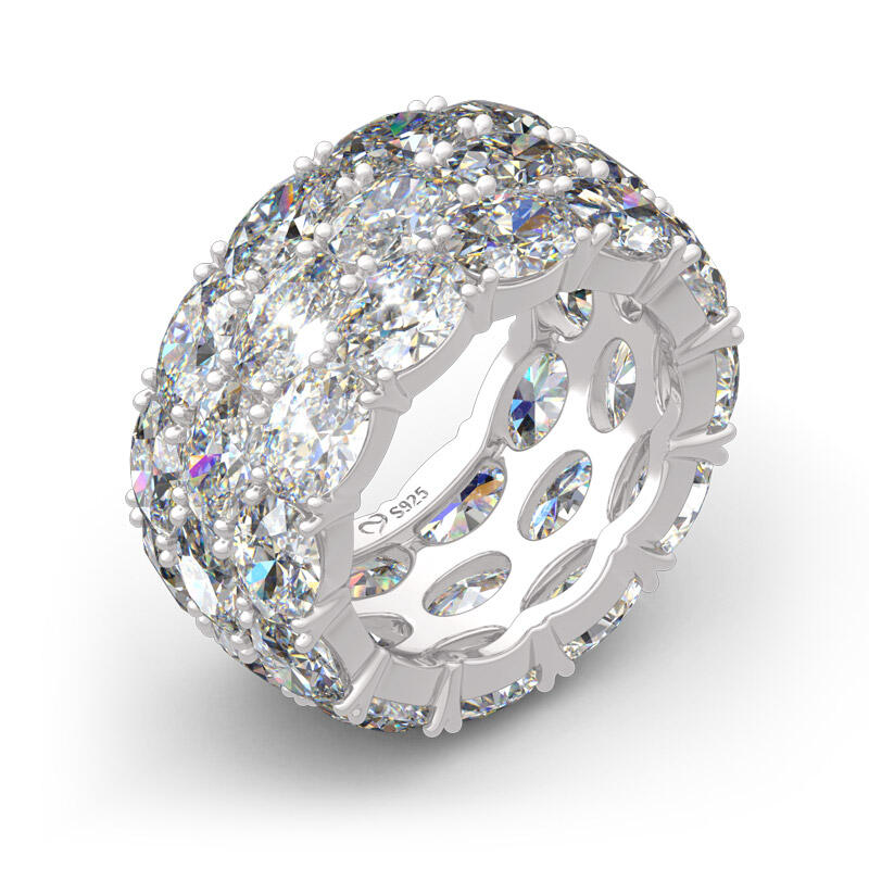 Jeulia Anillo De Infinito De Talla Ovalada En Plata De Ley