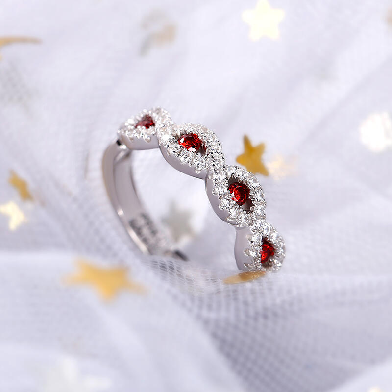 Jeulia Twist Sterling Silver Women's Band