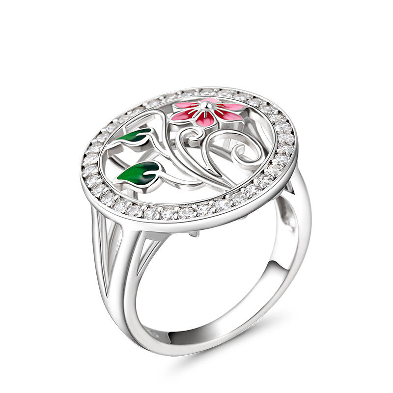 Jeulia "Purely" Enamel Sterling Silver Ring