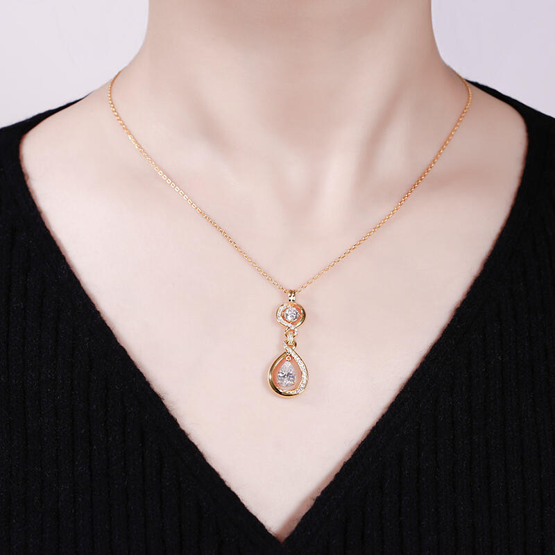 Jeulia Twist Design Sterling Silver Necklace