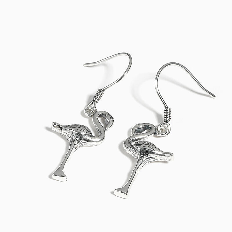 Jeulia "Tropical Flamingo" Sterling Silver Earrings