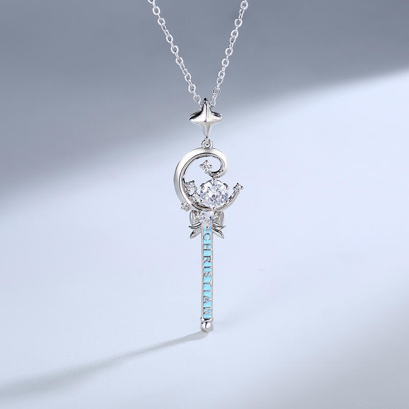 Jeulia "Magic Wand" Personalized Sterling Silver Necklace