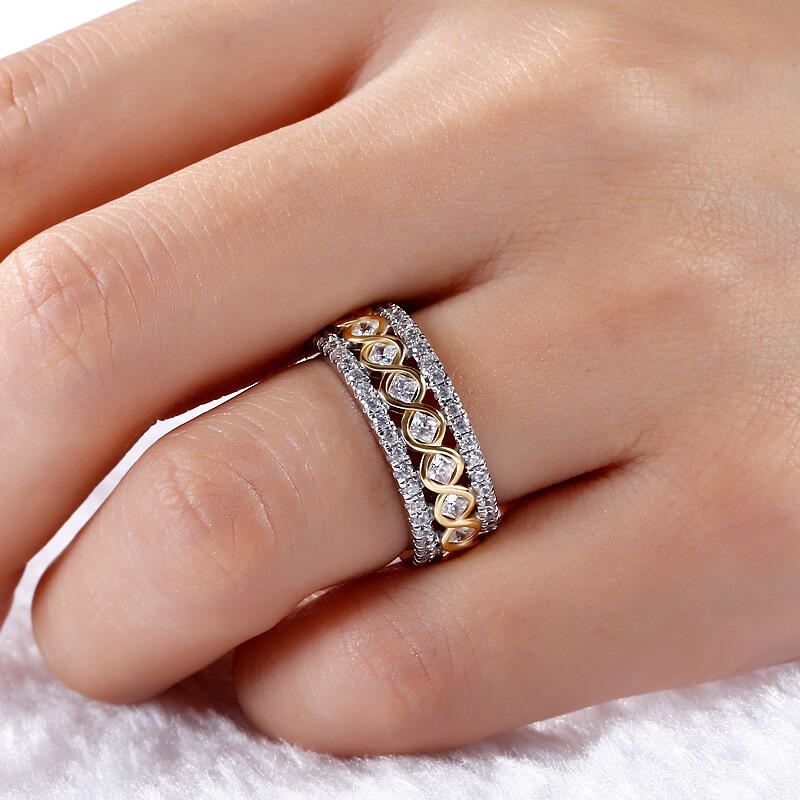 Jeulia Alianza De Infinito Para Mujer De Talla Princesa En Plata De Ley