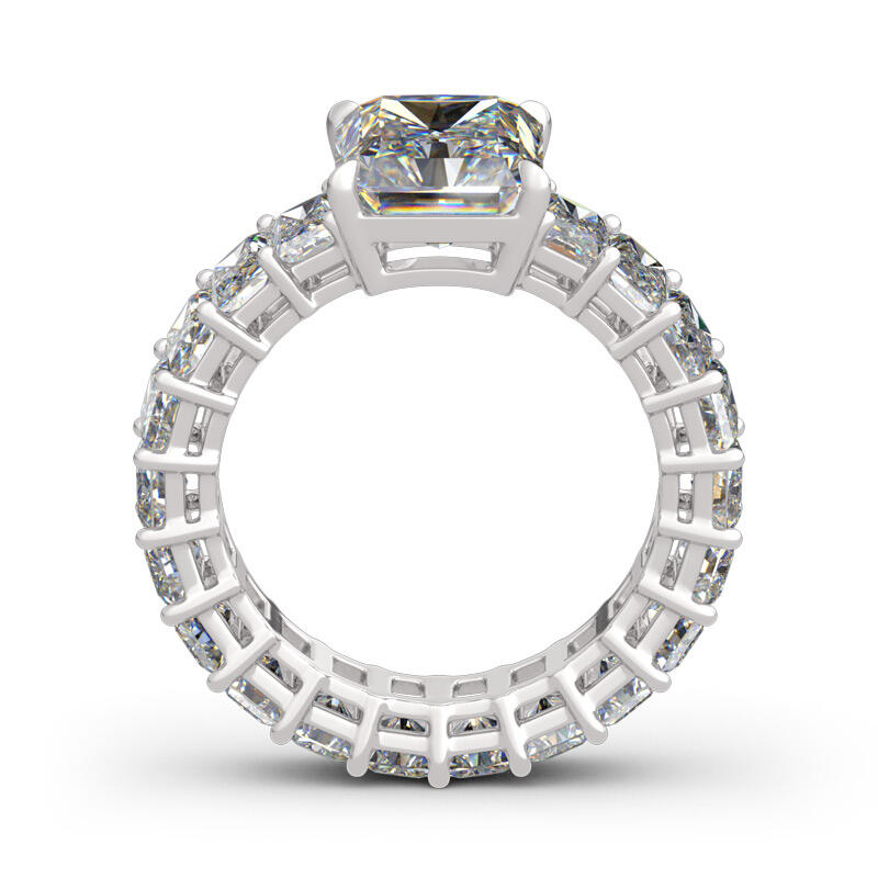 Jeulia Radiant Cut Eternity Sterling Silver Ring