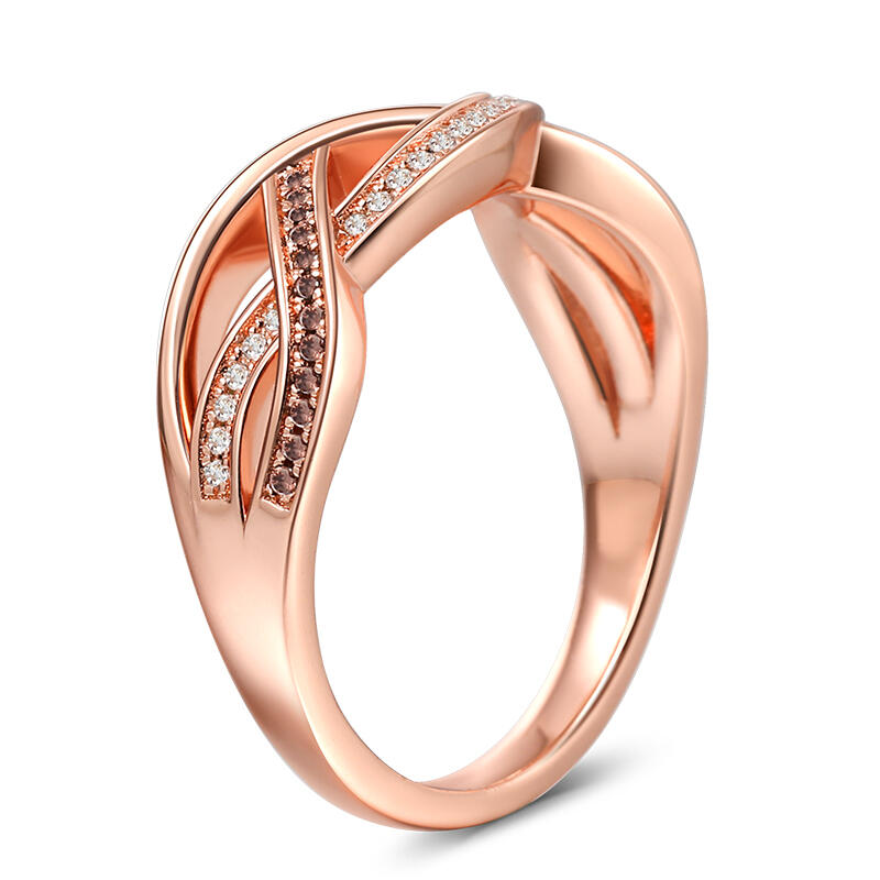 Jeulia Intertwined Sterling Silver Women's Band