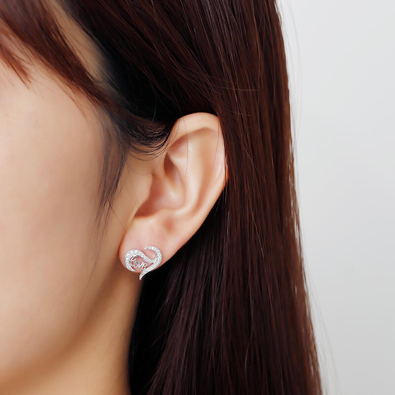 Jeulia Logo "Eternal Flame" Love Sterling Silver Earrings