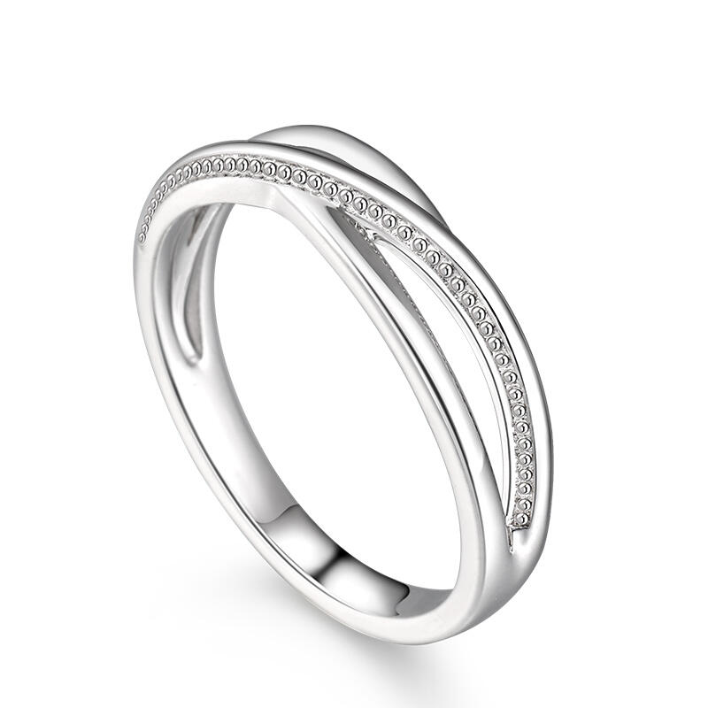 Jeulia クロス デザイン シルバー メンズ リング