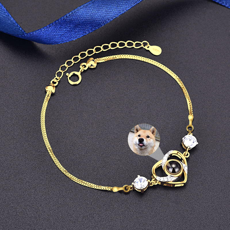 Bracciali Personalizzati con Cuore e Foto Dentro per Donna