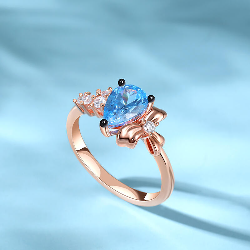 Jeulia Bague Coupe poire Nœud papillon Argent Sterling