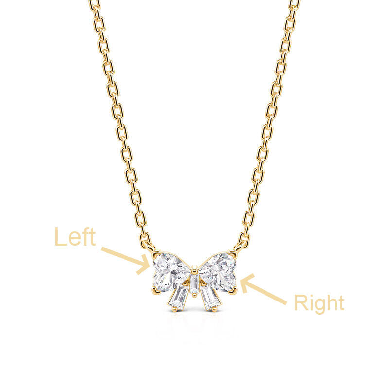 Jeulia Collar Personalizado de Lazo Doble Corazón con Piedra Natal