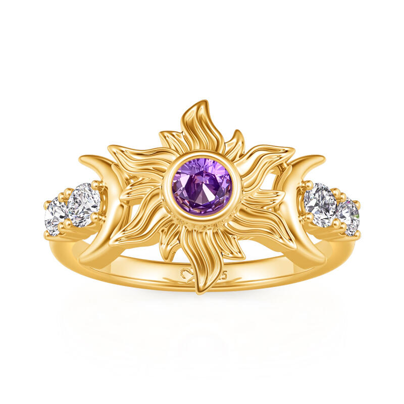 Jeulia Sun and Moon Fashion Gold Ring