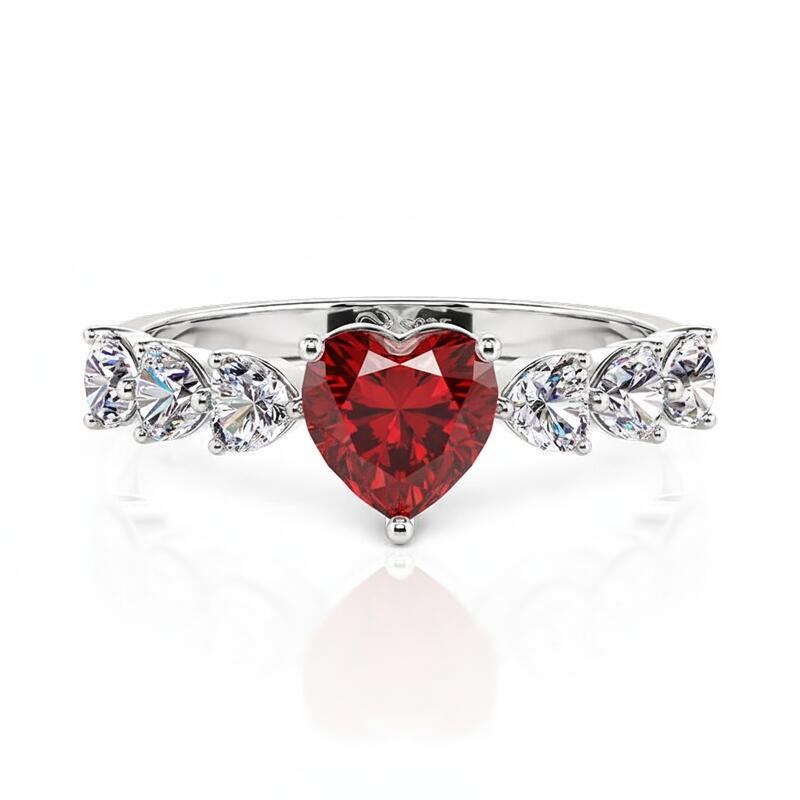 Jeulia カスタム ハート プロミス リング 誕生石 スターリングシルバー