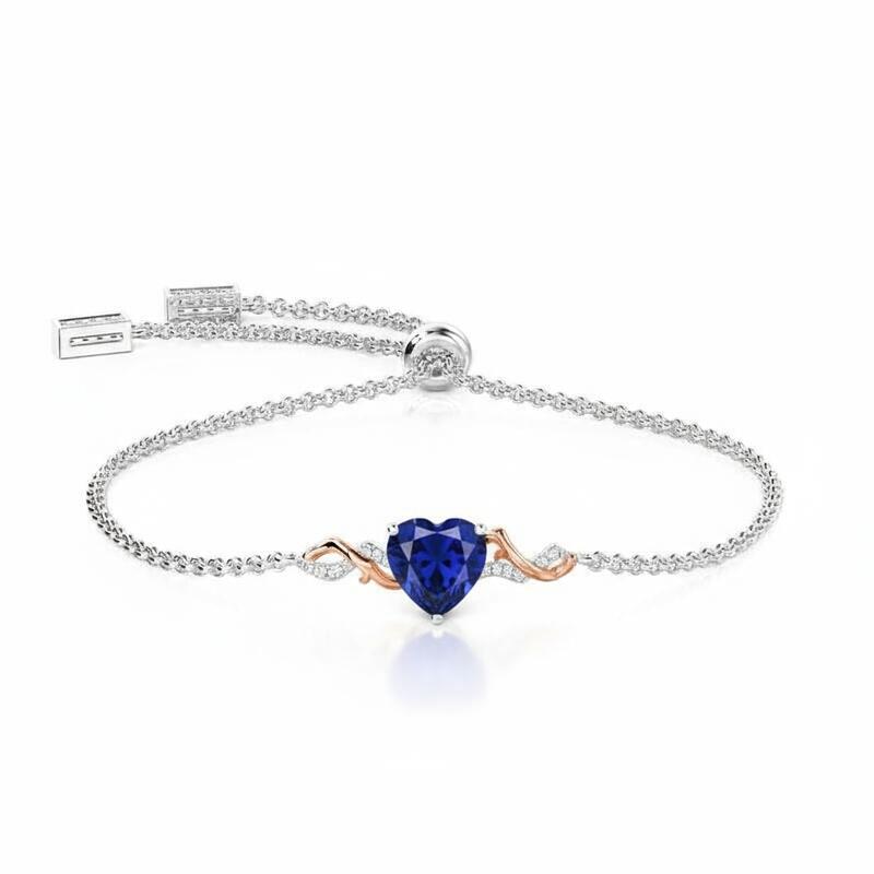 Jeulia Amore Thorn Vine Custom Heart Bracelet with Birthstone