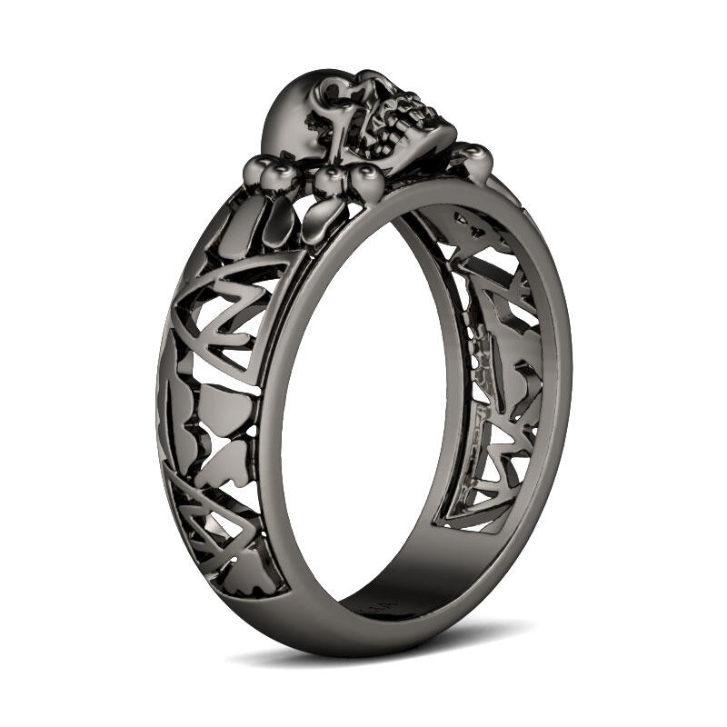 Jeulia Anillo Con Tono Negro De Caravera En Plata De Ley