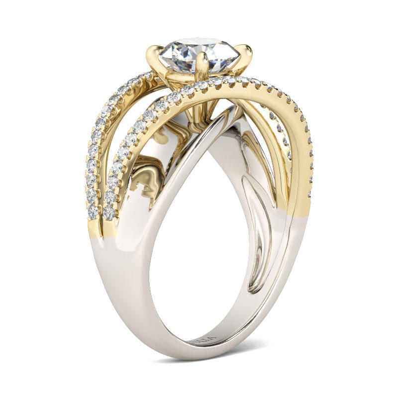 Jeulia tvådonad crossover -rundring i sterlingsilver