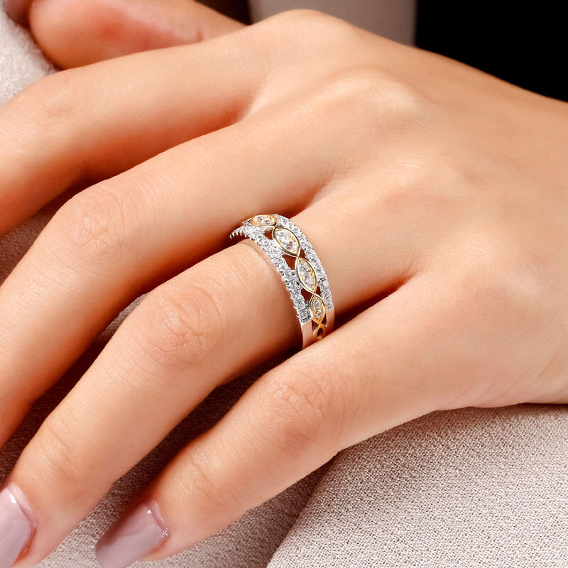 Jeulia Infinity Round Cut Sterling Silver Women's Band