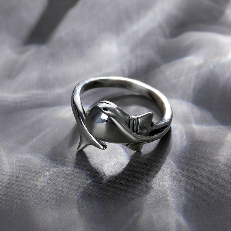 Jeulia "Doux Béhémoth des profondeurs" Bague Anneau Requin  Argent Sterling