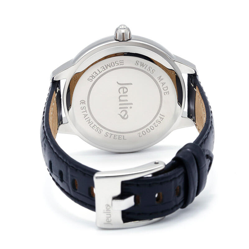 Jeulia "Jungle Fever" Leopard Quartz Black Leather Watch with Black Dial