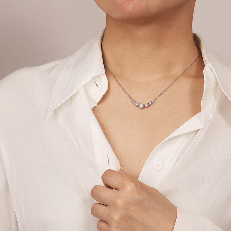 "Forever My Love" Round Cut Cluster Necklace