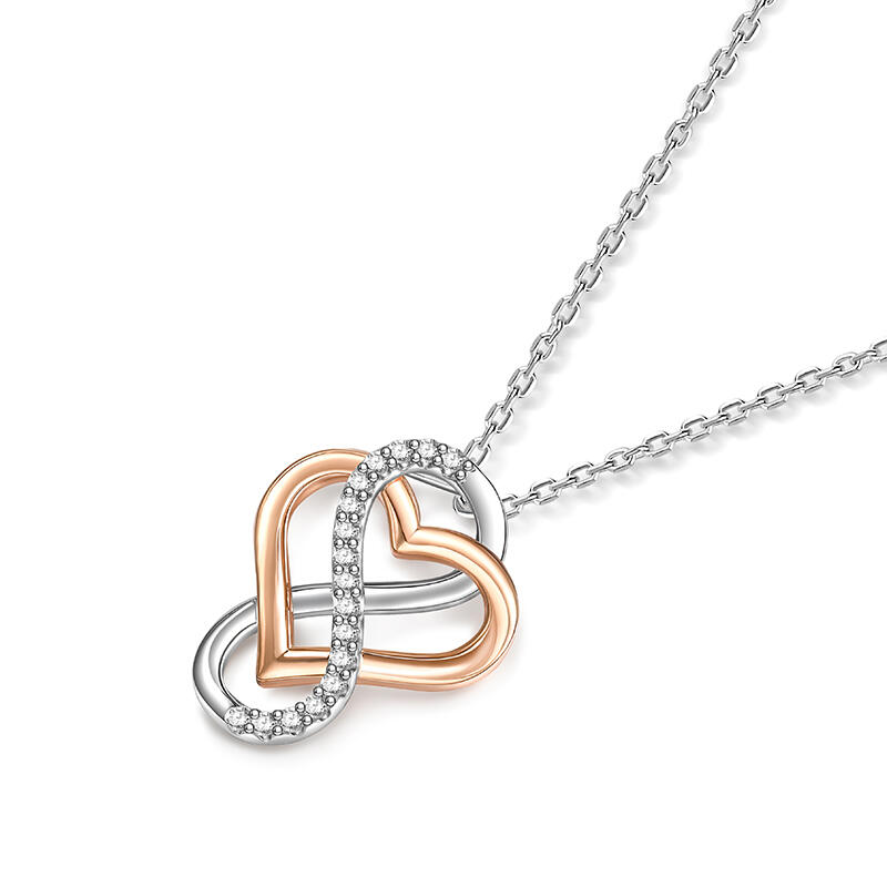 Jeulia Collar de Corazón Infinito Amor Plata