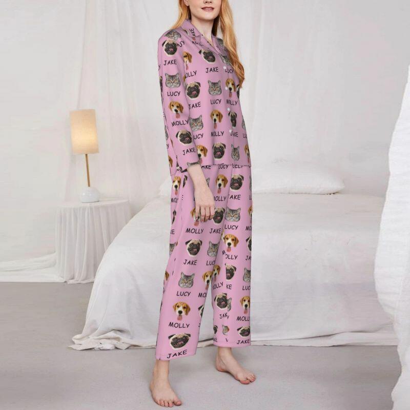 Gepersonaliseerde pyjama met foto en naam van je geliefde huisdier Aantrekkelijk warm cadeau voor dierenliefhebbers