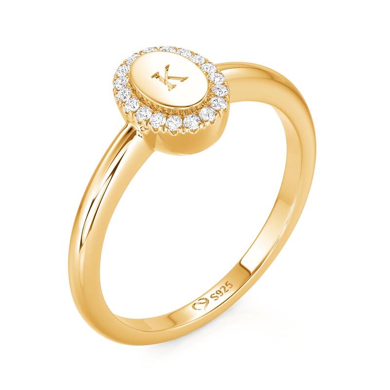 Jeulia Everyday Personalized Engraving Initial Ring