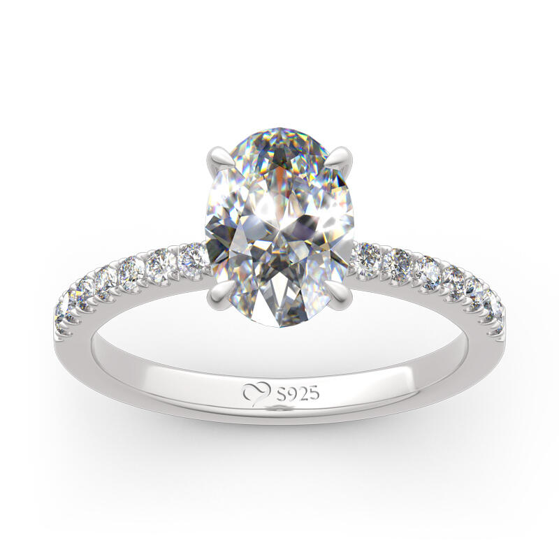 Jeulia Classic Oval Cut Sterling Silver Ring