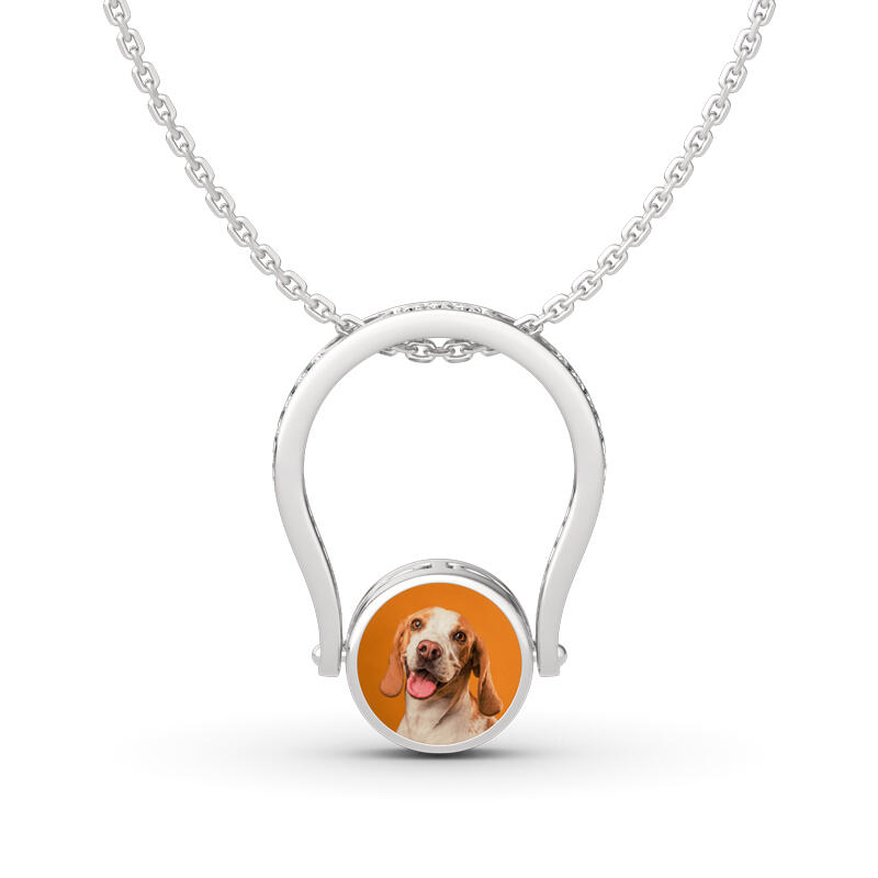 Jeulia "Blazing with Colour" Sterling Silver Personalized Photo Ring (With A Free Chain)