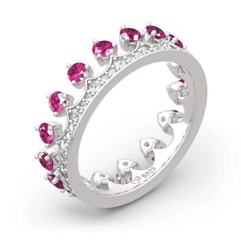 Jeulia "Be Your King" Sterling Silver Round Cut Ring