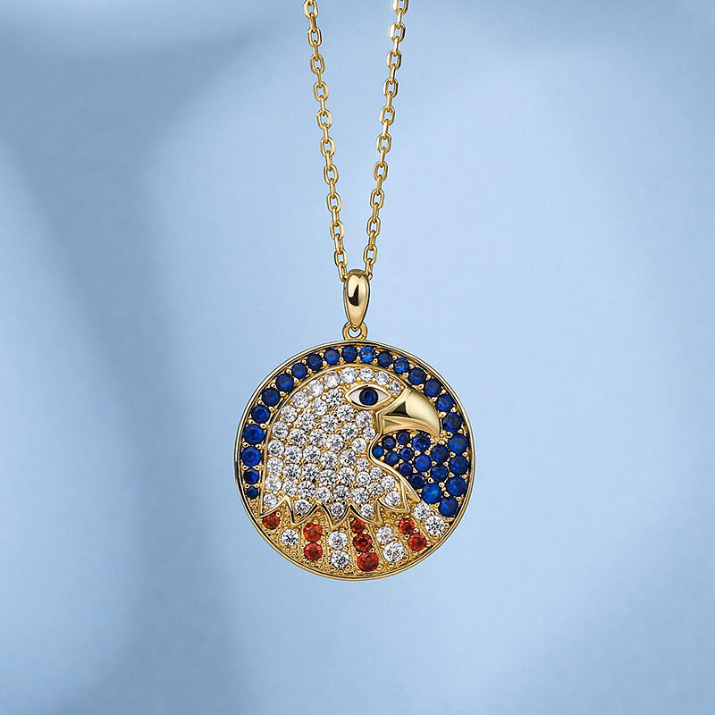 Jeulia "Eternal Soul" Eagle Sterling Silver Necklace
