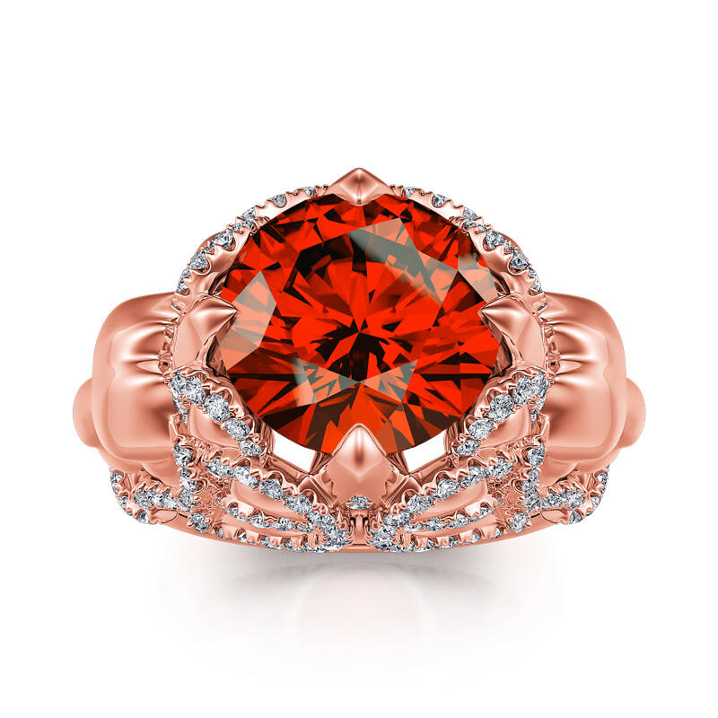 Jeulia "King of Beasts" Lion Round Cut Sterling Silver Ring