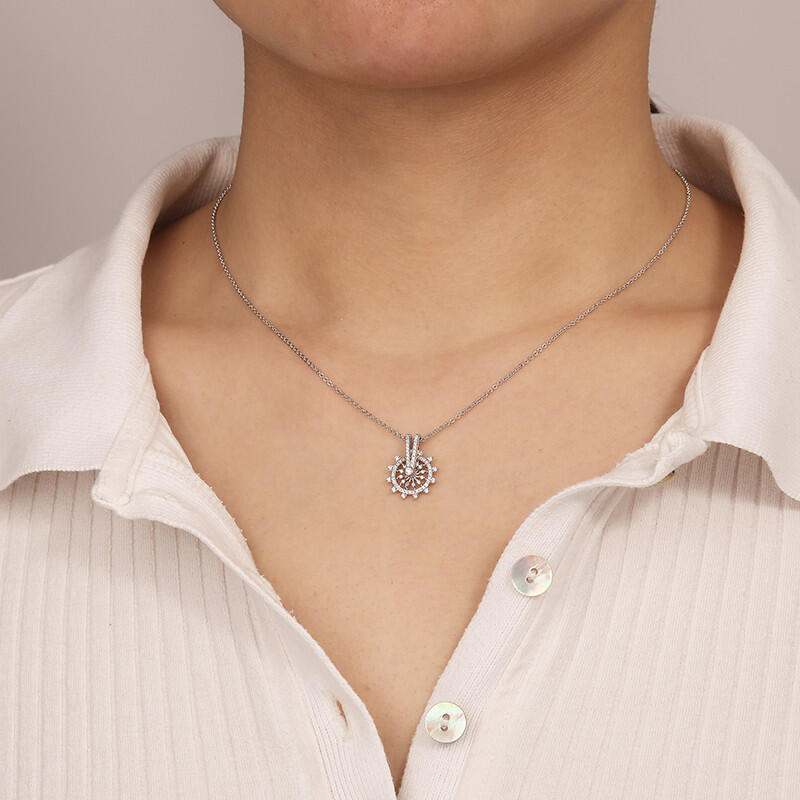 "Ferris Wheel" Round Cut Necklace