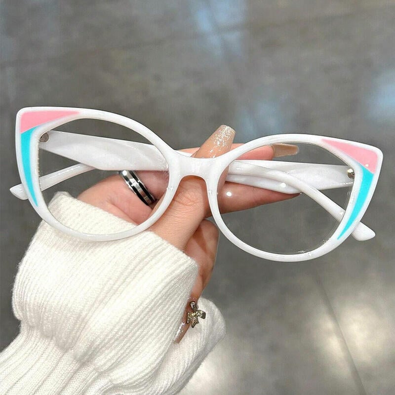 White Multon Moulton White Cat Eye Glasses - Aoolia.com
