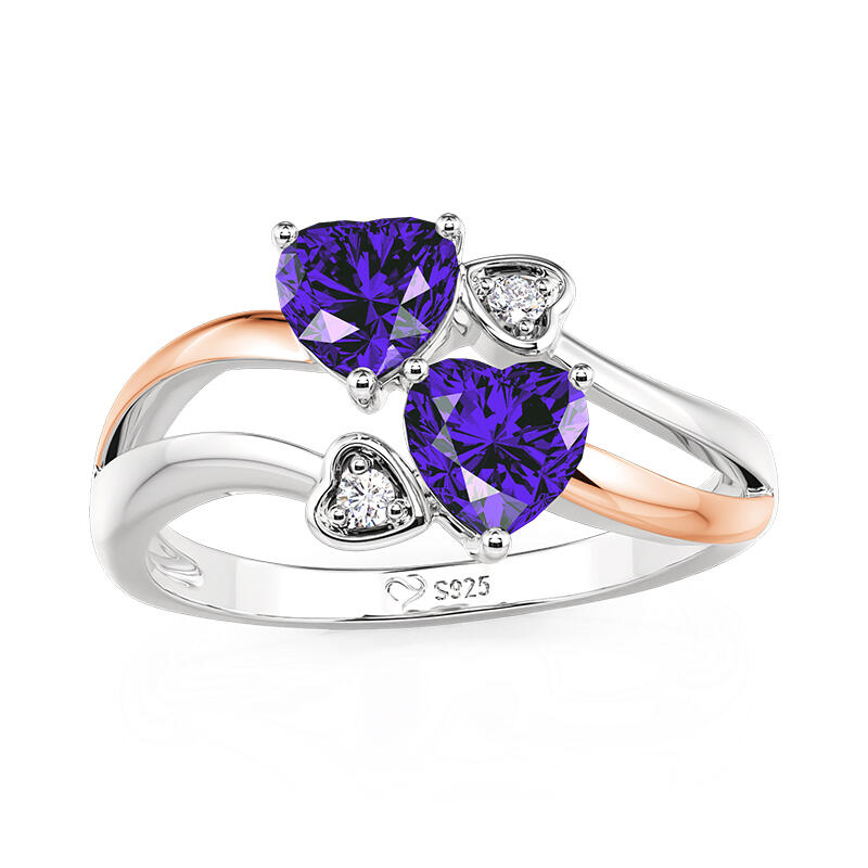 Jeulia Two Color Custom Birthstone Engagement Ring