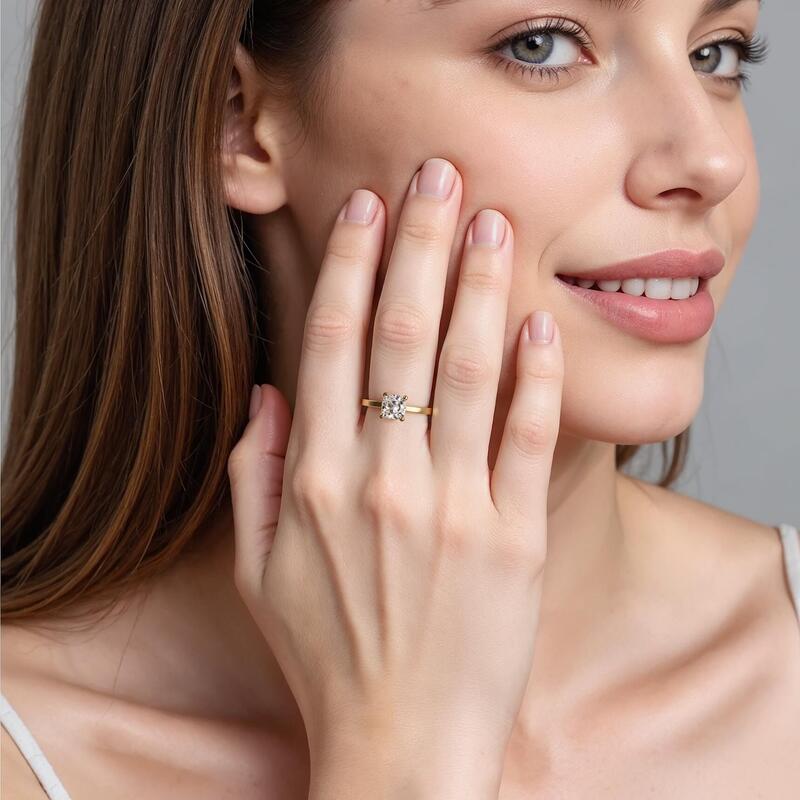 "Mein ganzes Sein" 2ct Kissen-Schliff Solitärring