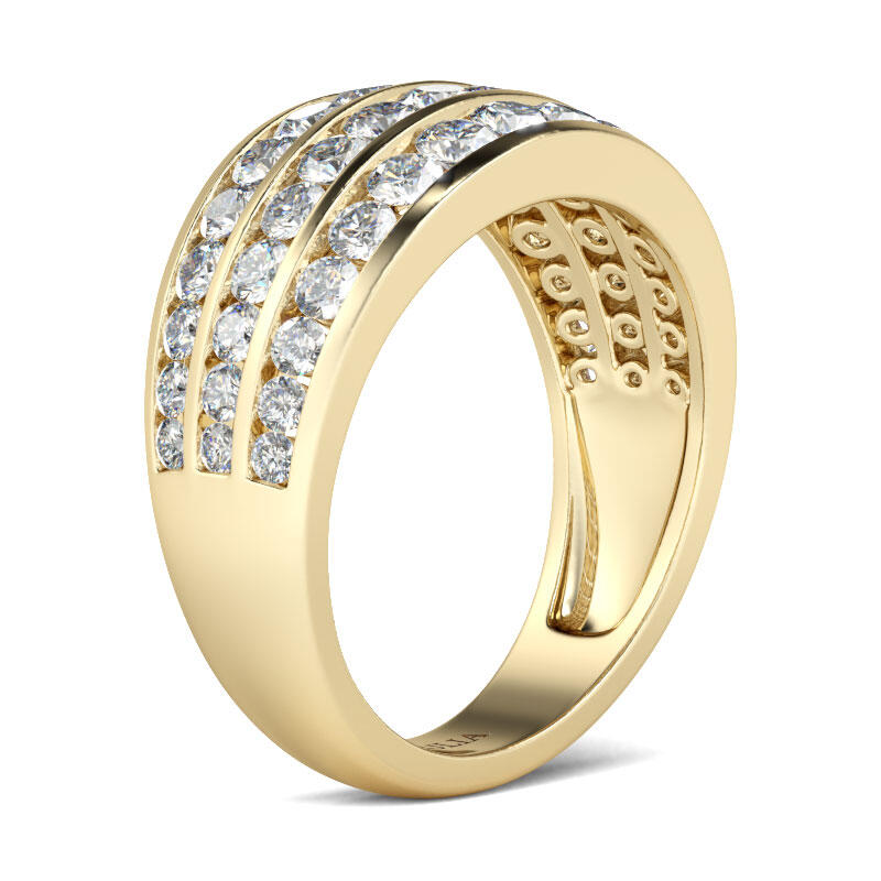 Jeulia Channel Set Round Cut Sterling Silver Women's Band