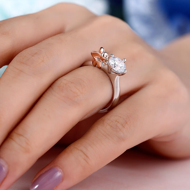 Jeulia 象 エレファント ラウンドカット シルバー リング