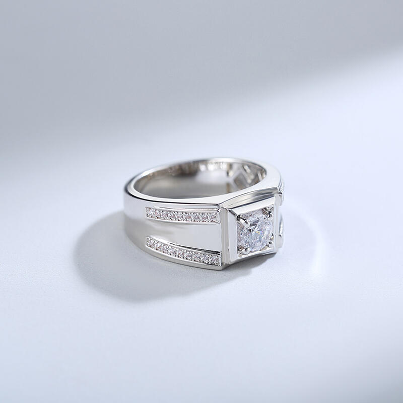 Jeulia "Remember" Personalized Sterling Silver Men's Band