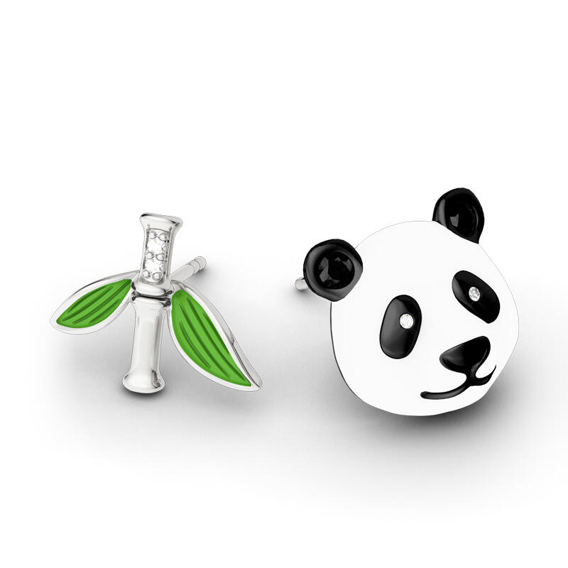 Jeulia Brincos fofos de panda bambu que não combinam