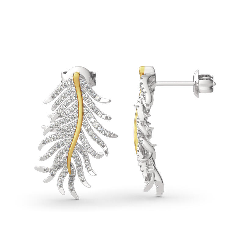 Jeulia "Feathers Appear When Angels Are Near" Sterling Silver Earrings