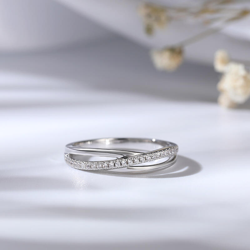 Jeulia "Wieczna obietnica" Srebrny pierścionek damski w stylu crossover