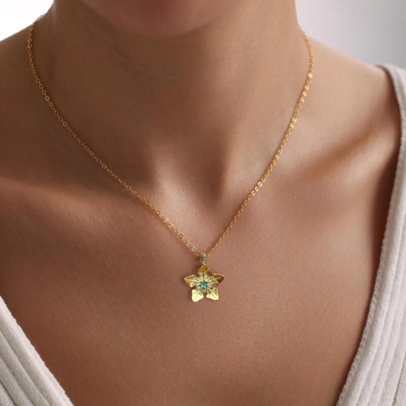 Custom Birthstone Necklace Tree Star Leaf Necklace the Land Before Time Star Necklace for Her