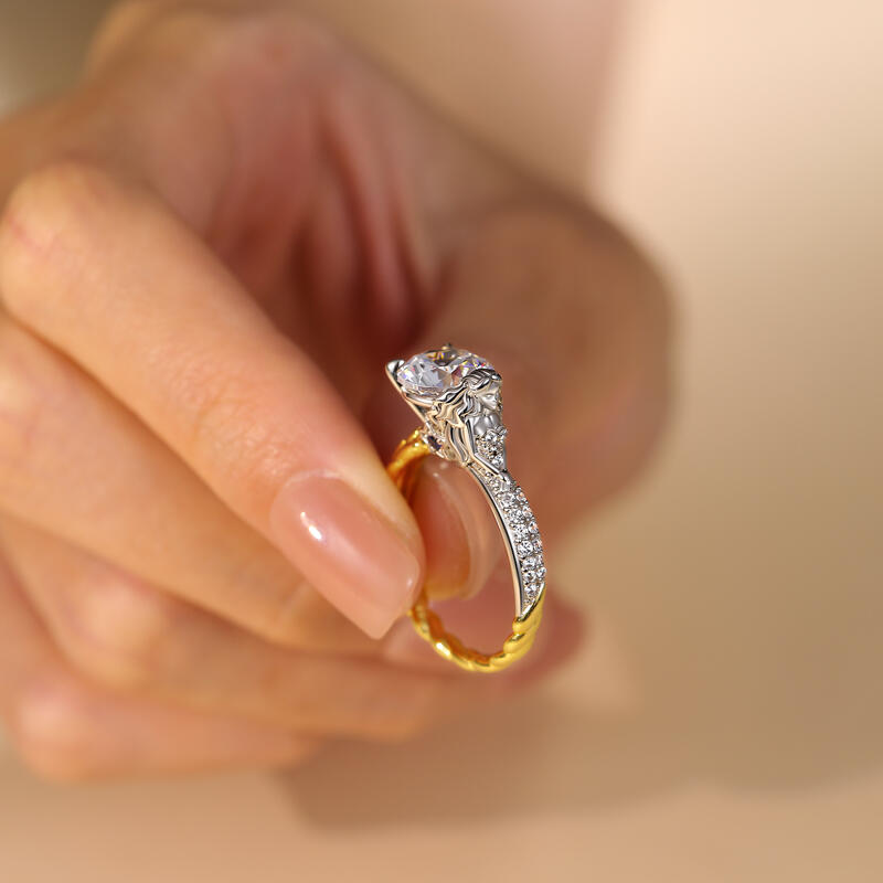 Jeulia Hug Me Virgo's Elegance Ring with Golden Ear of Wheat