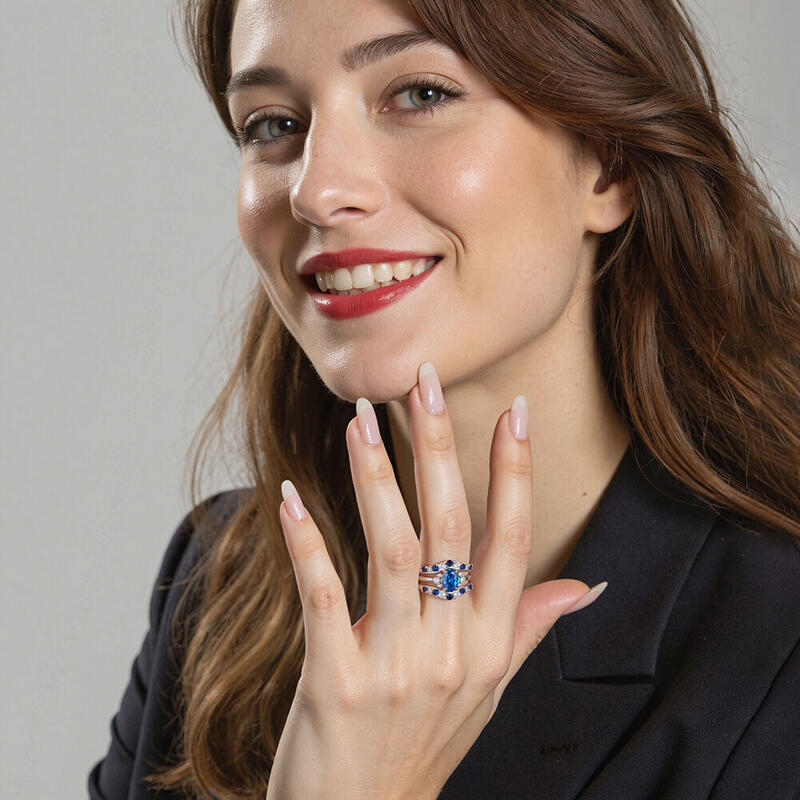 "Sonnenaufgang in Deinen Augen" Ovales Brautring-Set