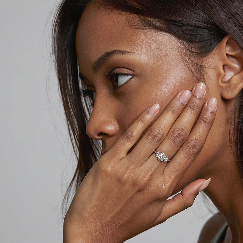 "Fancy You" Oval Cut Three Stone Engagement Ring