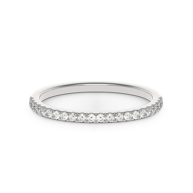 Jeulia Classic Round Cut Sterling Silver Women's Band