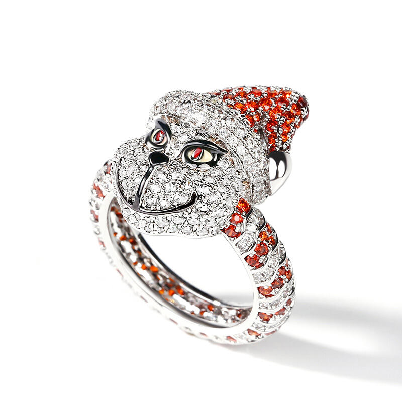 Jeulia Christmas Monster Inspired Sterling Silver Ring