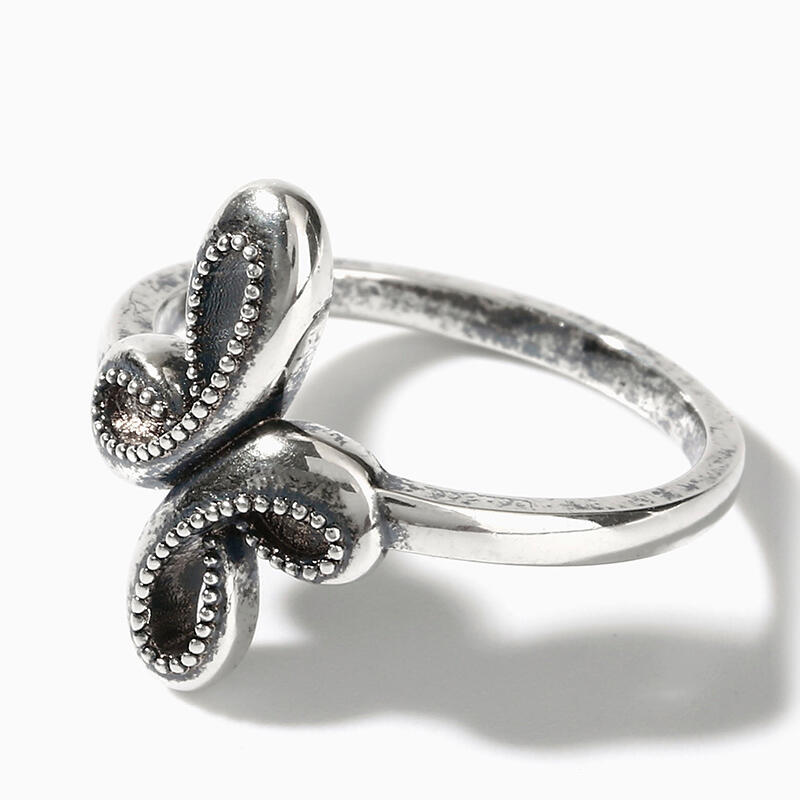 Jeulia Anillo en forma de cruz de cinta de plata de ley