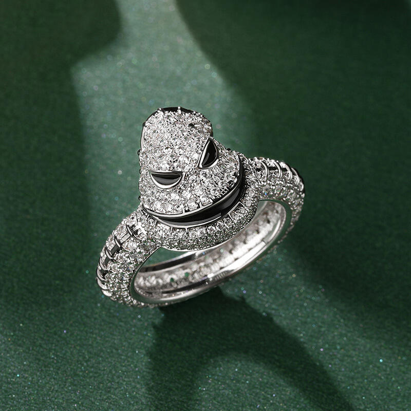 Jeulia Anel de prata esterlina rei caveira especial para casamento